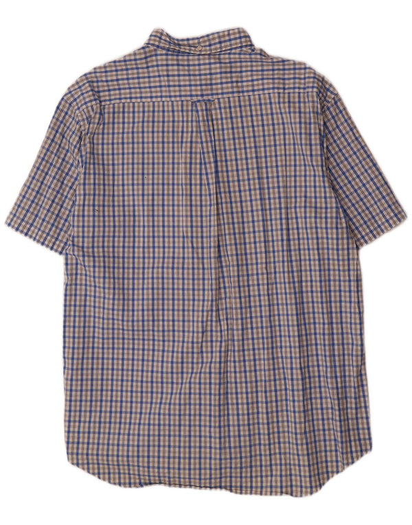 Camisa masculina Gant de manga curta com ajuste regular tamanho 47/48 19 3XL azul guingão
