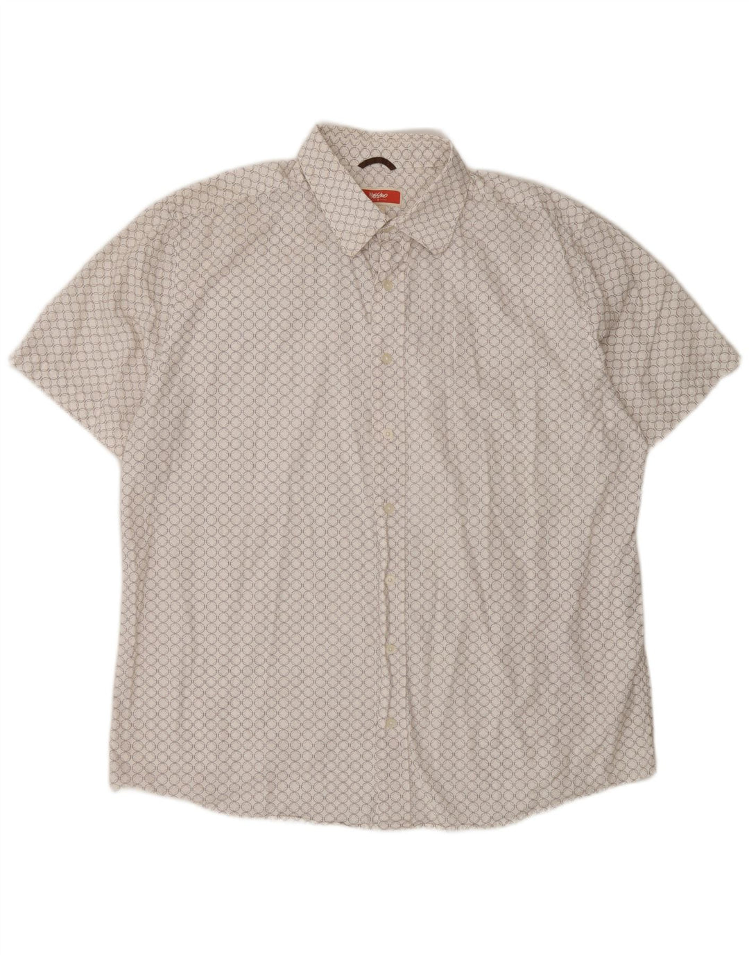 Mossimo Camisa masculina de manga curta XL algodão geométrico branco