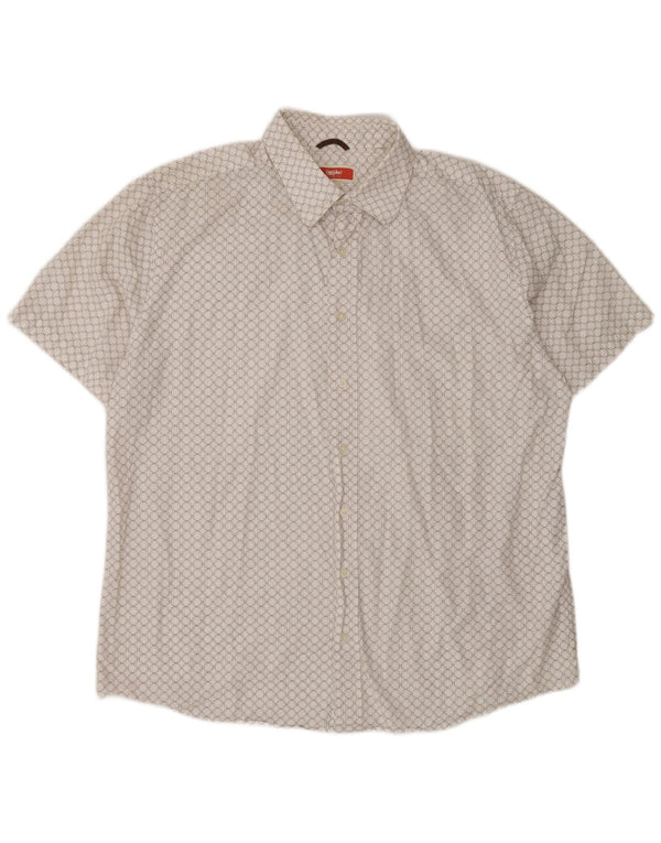Mossimo Camisa masculina de manga curta XL algodão geométrico branco