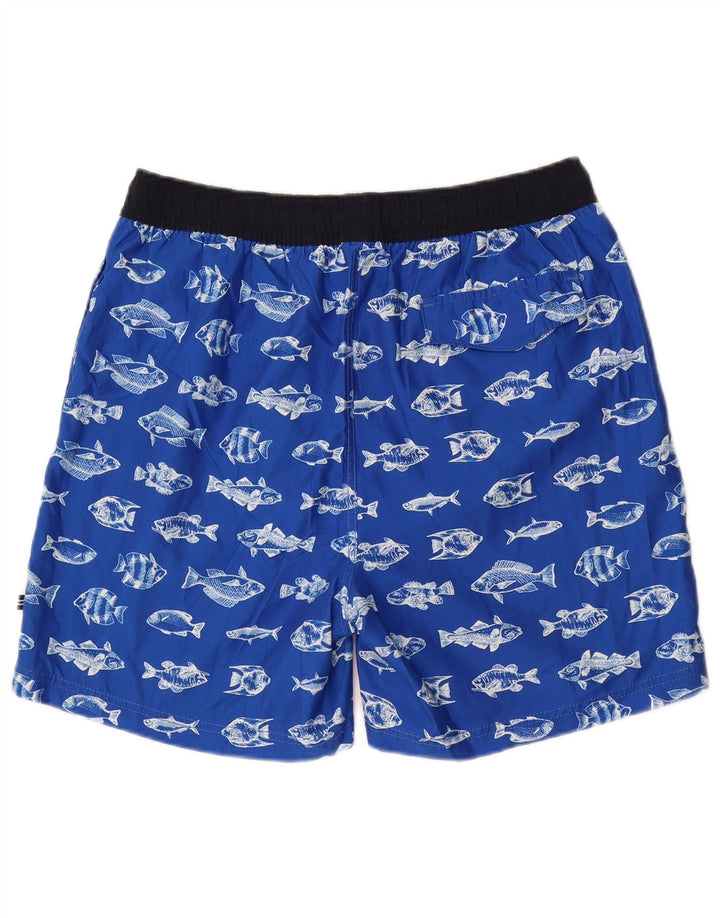 Shorts de natação masculino NAUTICA com padrão abstrato poliéster azul médio