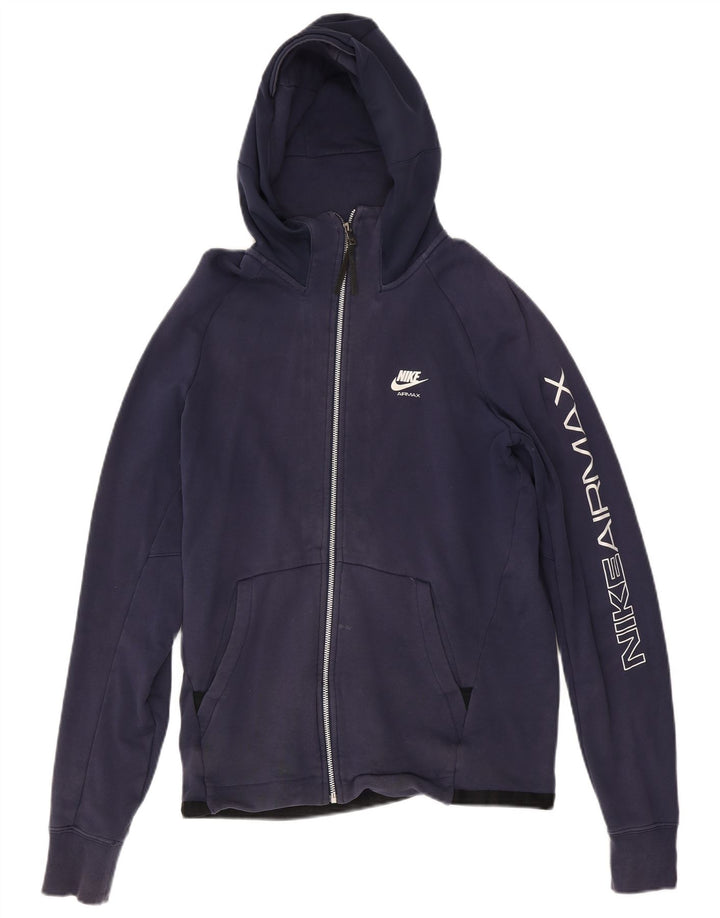 Suéter masculino Nike Graphic Zip com capuz médio azul marinho