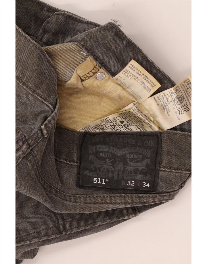 Calça Jeans Levis 511 Slim Masculina W32 L34 Cinza Algodão