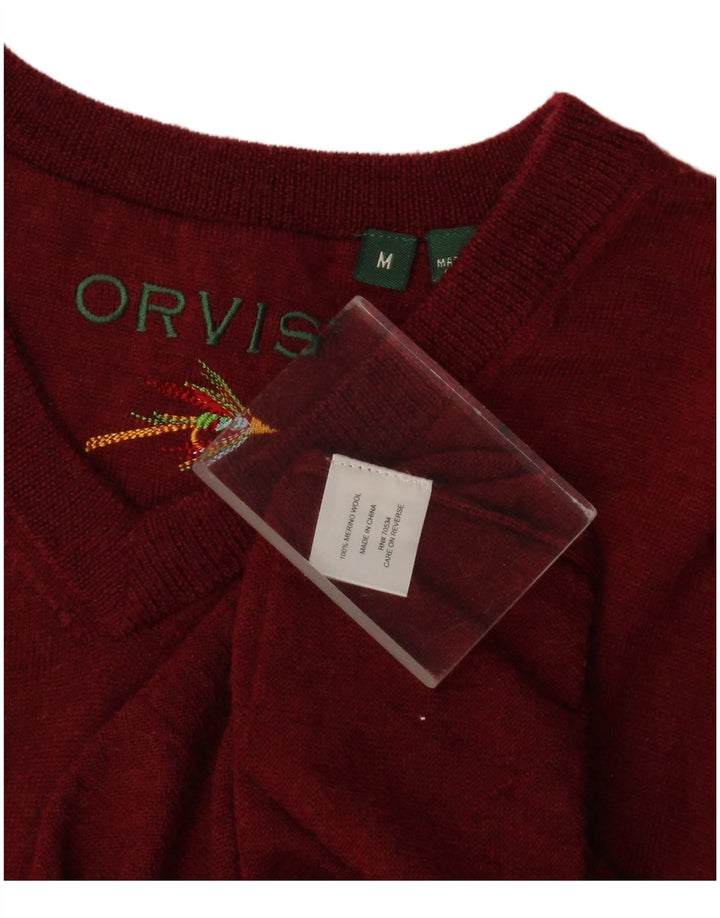 Orvis Colete Masculino Regata Médio Lã Merino Borgonha