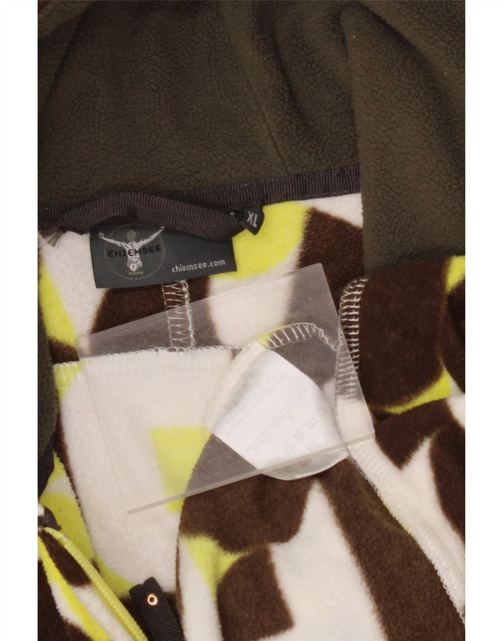 Jaqueta feminina de lã com capuz CHIEMSEE UK 18 XL multicolorida geométrica