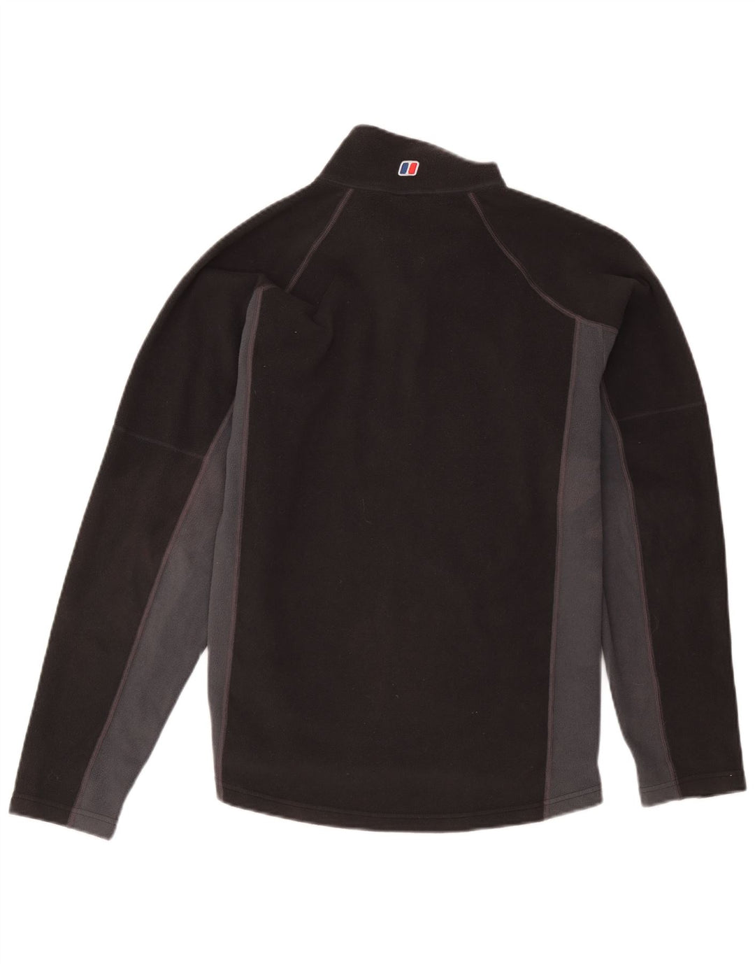 Berghaus Suéter masculino de lã com zíper e gola média preto colorblock