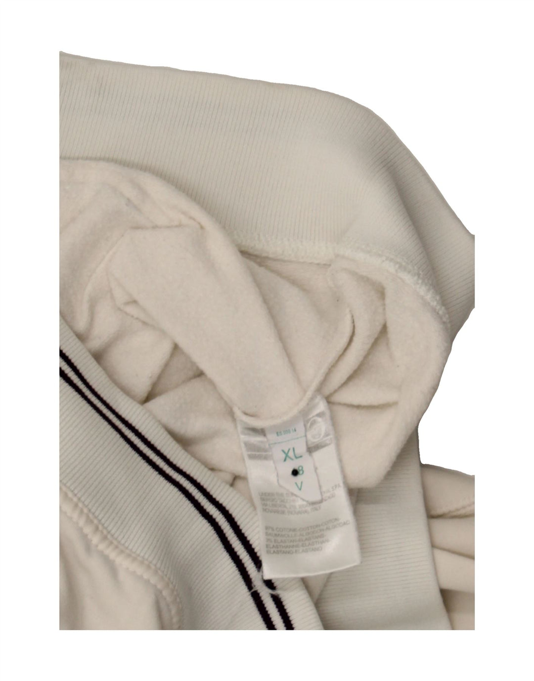 SERGIO TACCHINI Womens Zip Hoodie Sweater UK 18 XL White Cotton Vintage Sergio Tacchini and Second-Hand Sergio Tacchini from Messina Hembry 