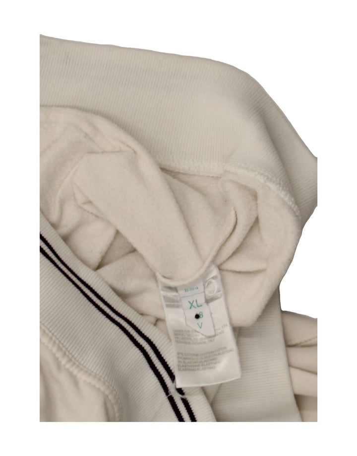 SERGIO TACCHINI Womens Zip Hoodie Sweater UK 18 XL White Cotton Vintage Sergio Tacchini and Second-Hand Sergio Tacchini from Messina Hembry 