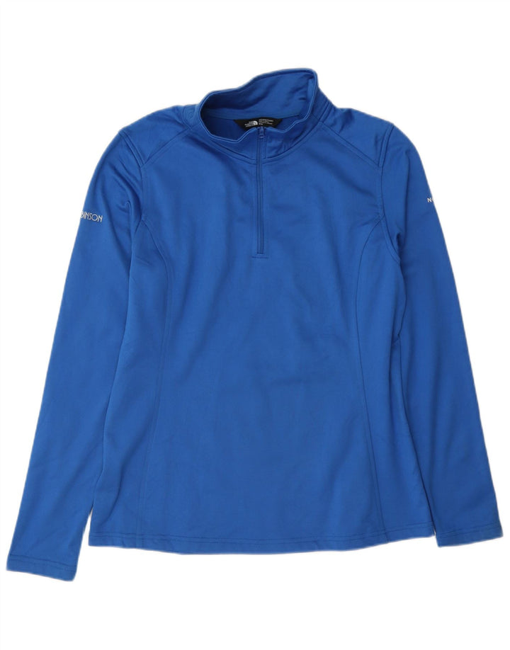 Pulôver feminino The North Face com zíper e gola alta Reino Unido 14 azul médio