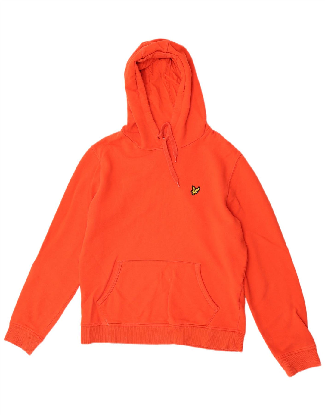 Lyle & Scott moletom com capuz masculino médio laranja algodão