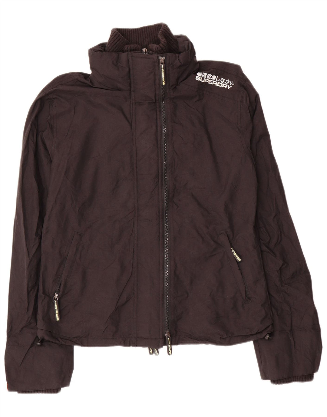 Jaqueta de chuva feminina SUPERDRY Reino Unido 16 grande nylon preto