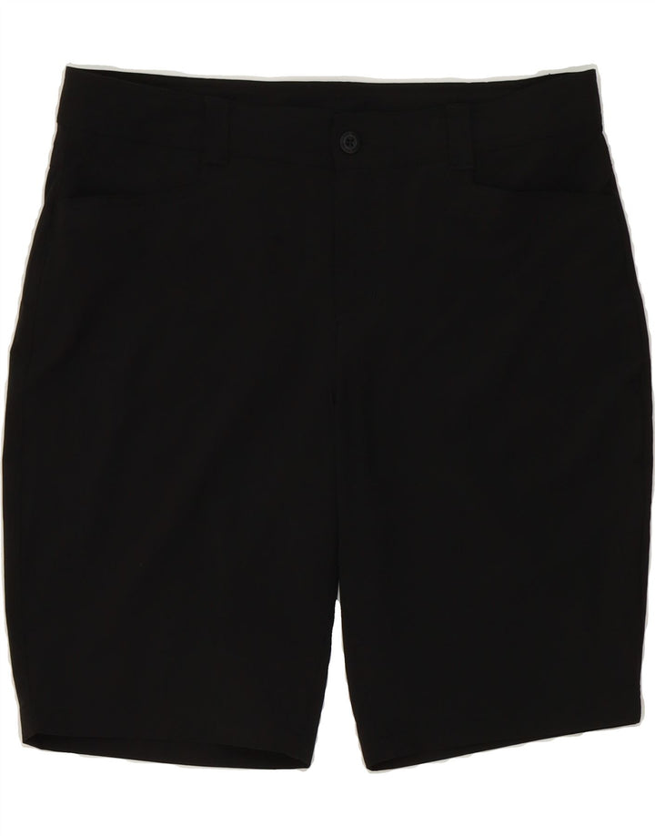 EDDIE BAUER Shorts Chino feminino EUA 12 grande W34 poliéster preto