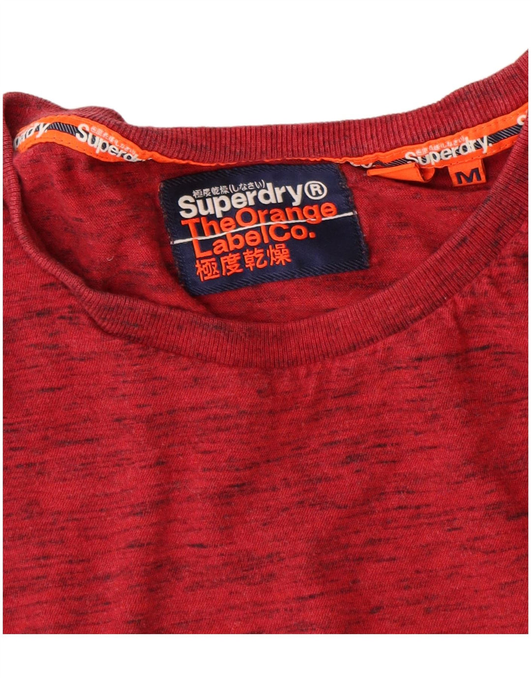 Camiseta masculina Superdry Top médio algodão manchado vermelho