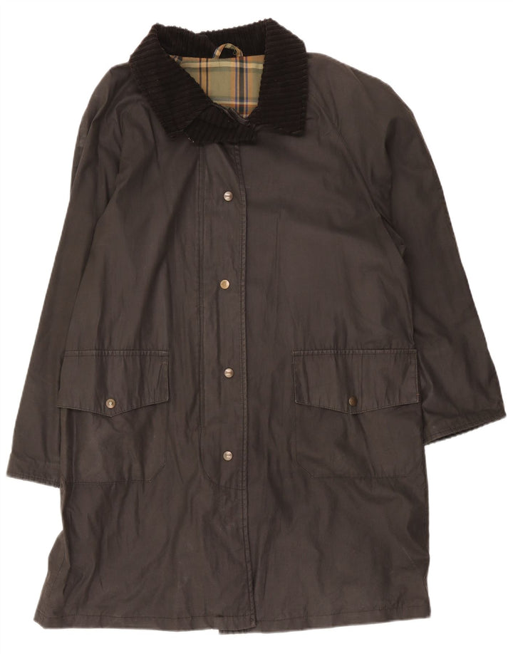 Sobretudo encerado grande feminino Blarney Woolen Mills Reino Unido 16 grande cinza