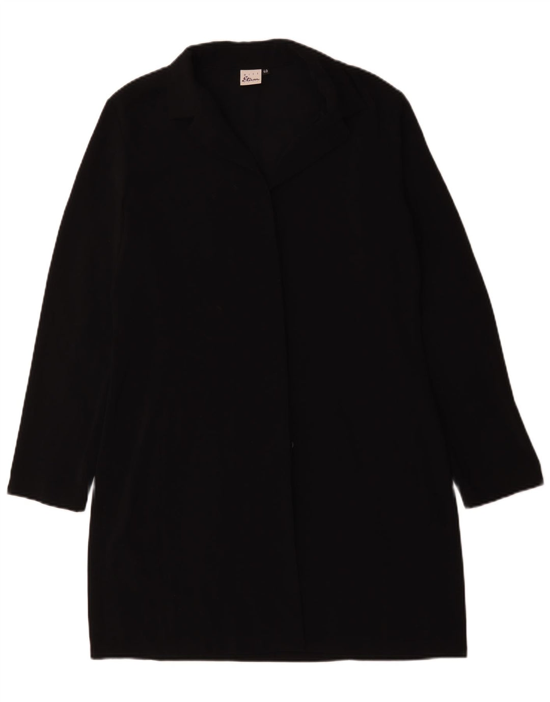 Sobretudo feminino vintage EU 40 poliéster preto médio