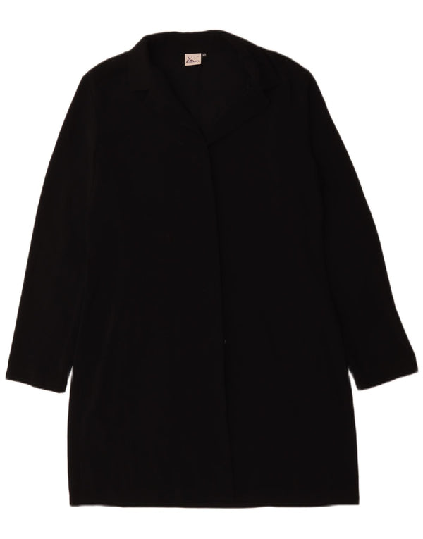 Sobretudo feminino vintage EU 40 poliéster preto médio
