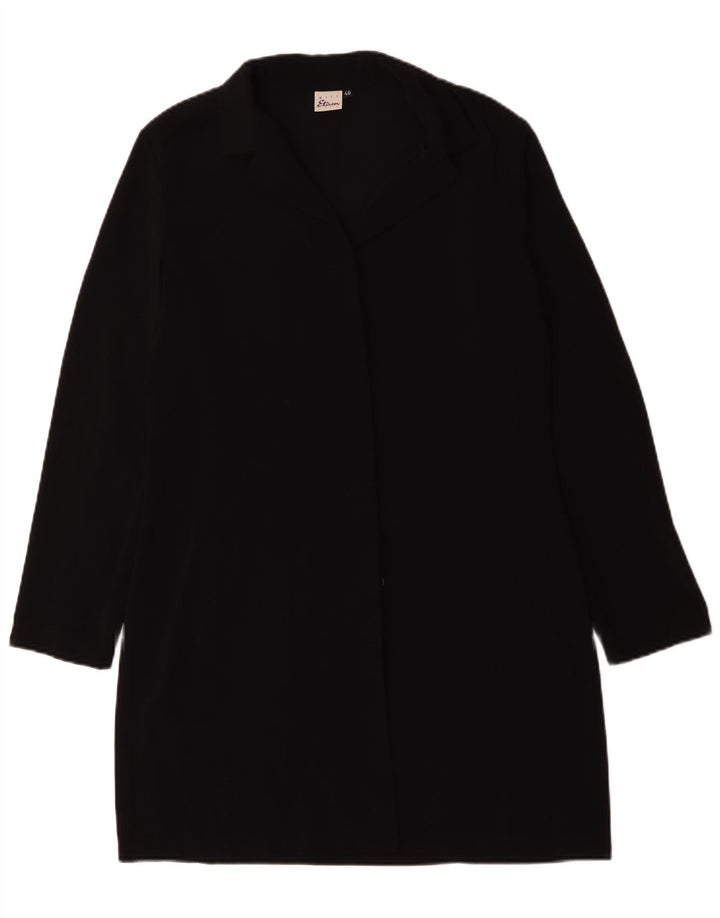 Sobretudo feminino vintage EU 40 poliéster preto médio