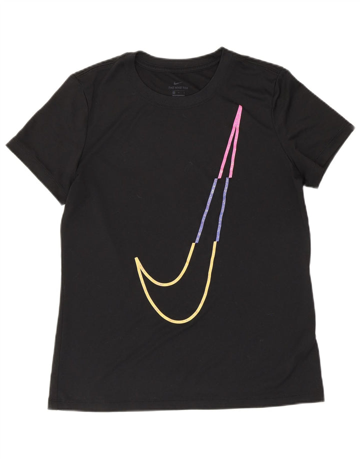Camiseta feminina NIKE Dri Fit Graphic UK 14 Médio Preto Poliéster