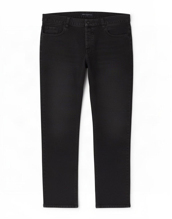 French Connection Mens Straight Jeans W36 L32 Algodão Preto