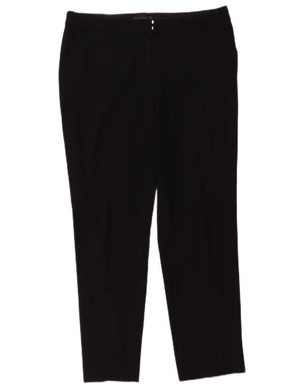 Calça casual feminina Marks & Spencer cônica UK 16 grande W36 L30 preta