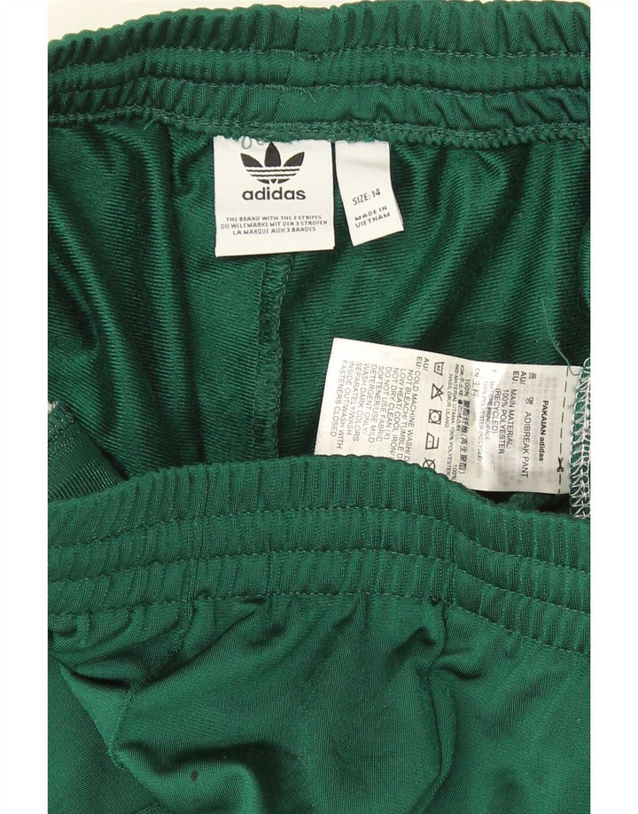 Calça de treino feminina Adidas UK 14 poliéster colorblock verde médio