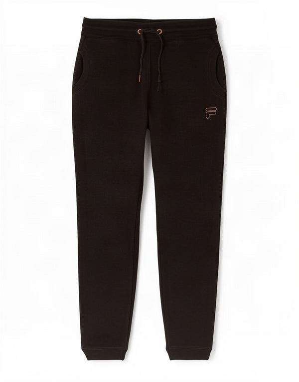 Fila Mens Treino Calças Joggers Pequeno Poliéster Preto