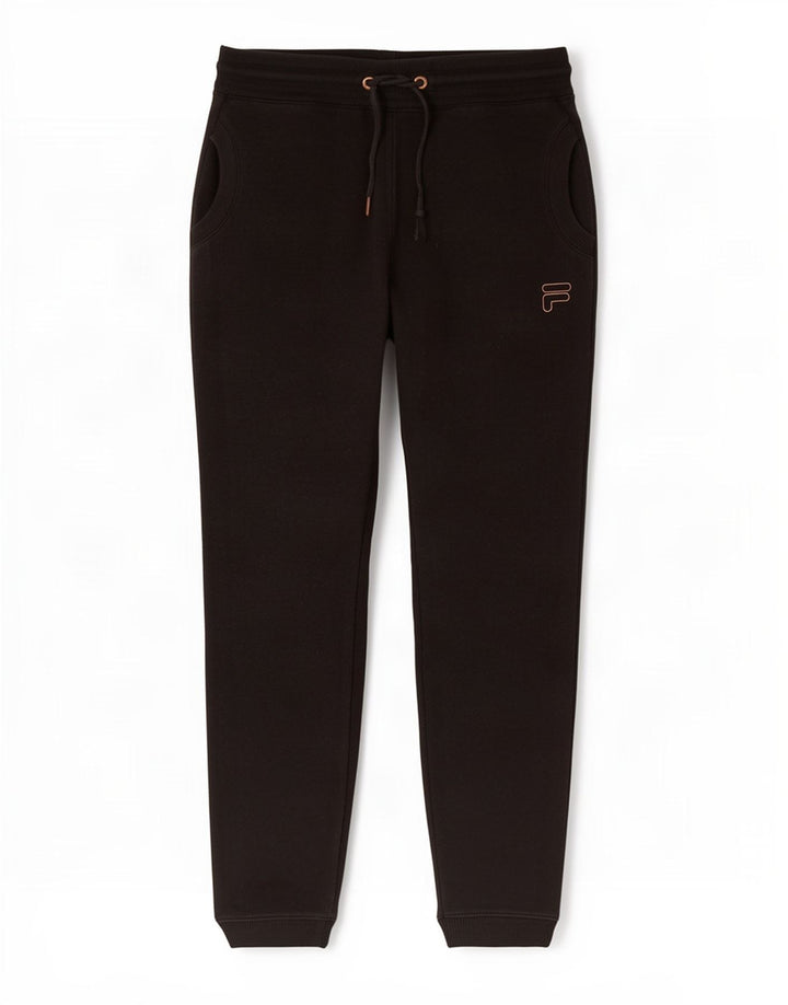 Fila Mens Treino Calças Joggers Pequeno Poliéster Preto