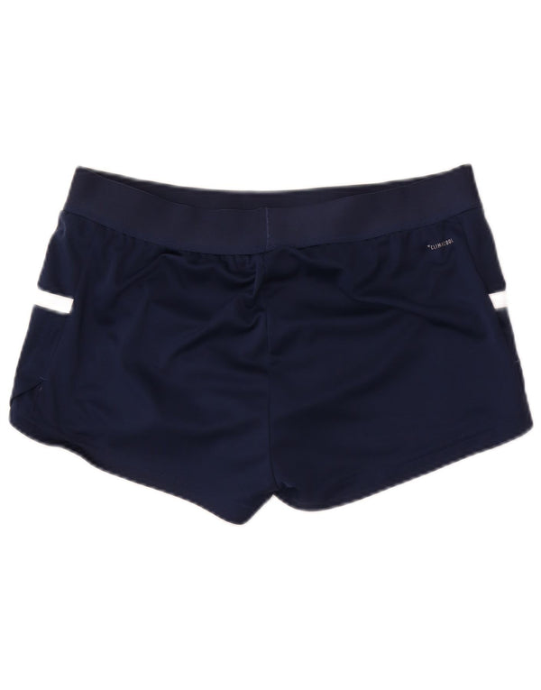 Adidas Womens Climacool Sport Shorts UK 12/14 Médio Azul Marinho Colorblock