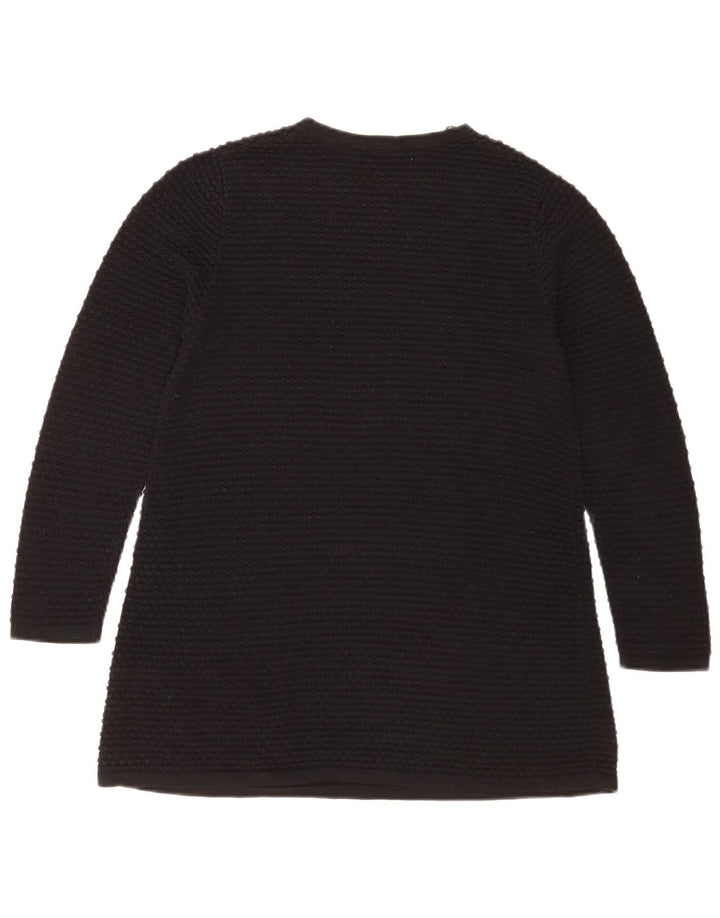 Cos Womens Top Manga Longa UK 10 Pequeno Algodão Preto
