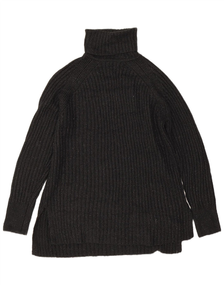 Suéter feminino Marks & Spencer com gola redonda Reino Unido 14 médio preto manchado