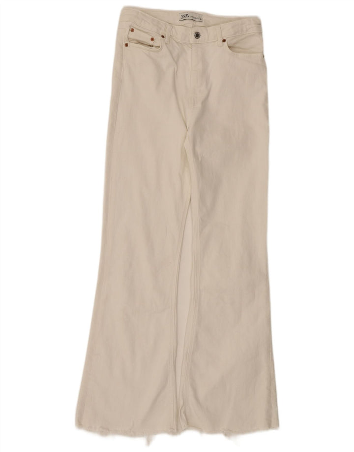 Calça jeans feminina cintura alta Zara EU 38 pequena W28 L31 branca