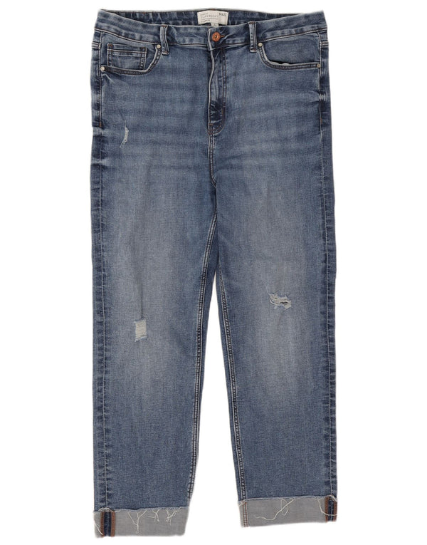 Calça jeans feminina Harper Straight da Marks & Spencer Reino Unido 16 grande W32 L25 azul