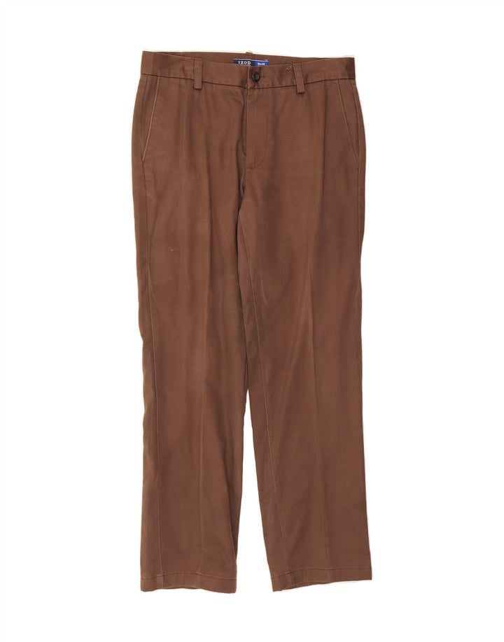 IZOD Mens Straight Chino Trousers W30 L30 Brown Cotton Vintage Izod and Second-Hand Izod from Messina Hembry 