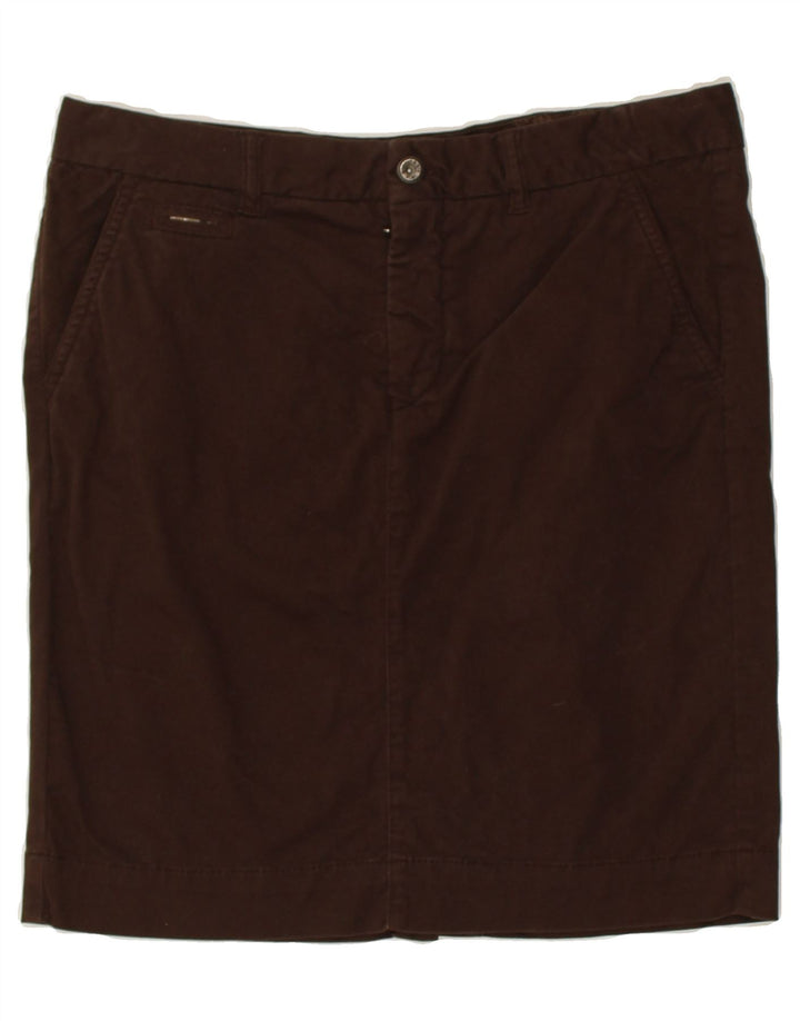 MURPHY & NYE Womens Straight Skirt W34 Large  Brown Cotton | Vintage Murphy & Nye | Thrift | Second-Hand Murphy & Nye | Used Clothing | Messina Hembry 