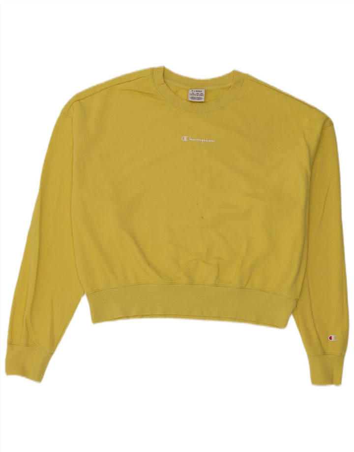 Jumper de moletom feminino Champion UK 18 XL amarelo