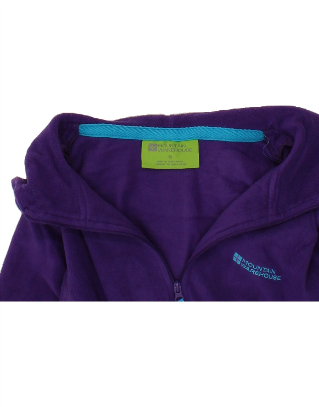 MOUNTAIN WAREHOUSE Girls Zip Neck Hooded Fleece Jumper 12-13 Years Purple Vintage Mountain Warehouse and Second-Hand Mountain Warehouse from Messina Hembry 