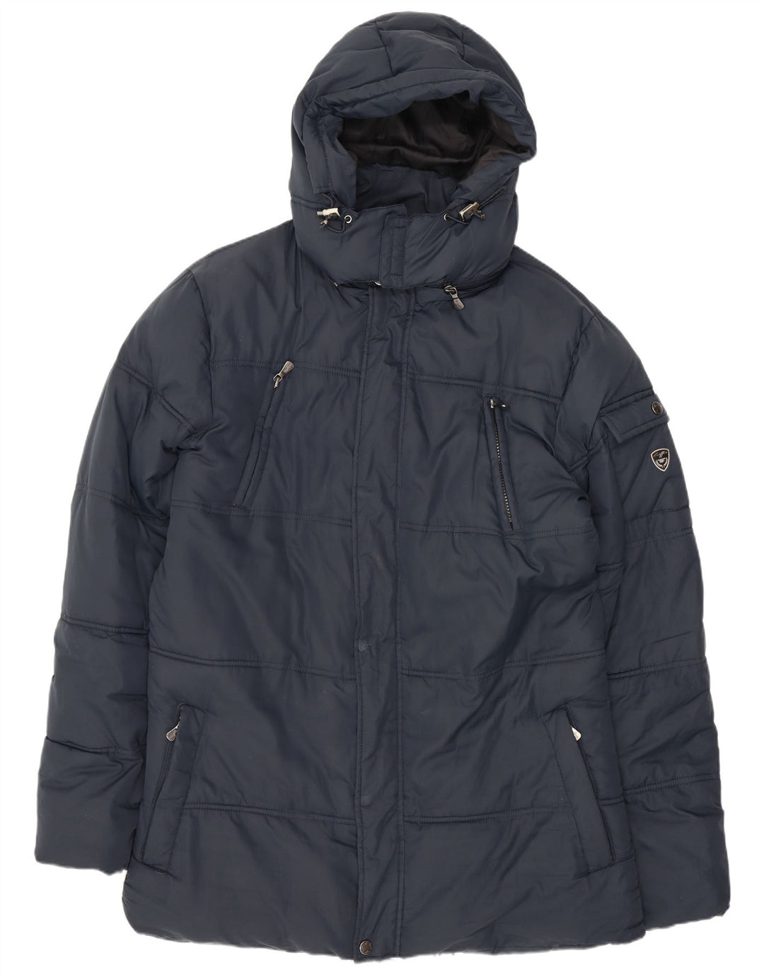 Jaqueta masculina acolchoada com capuz Lotto UK 44 2XL poliéster azul marinho