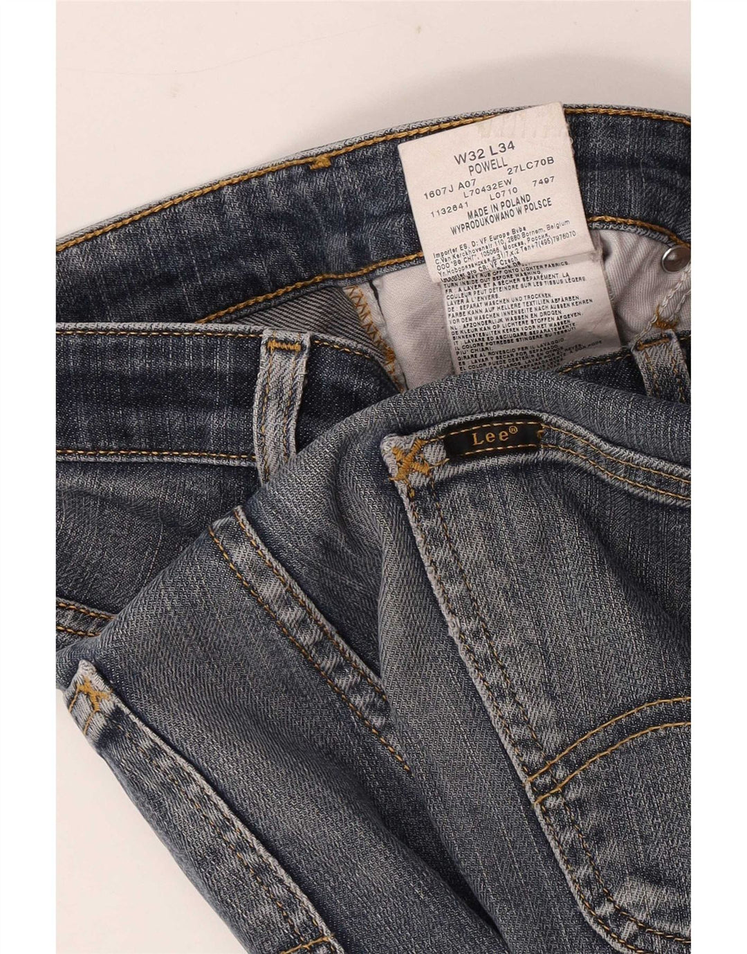 Lee Womens Powell Slim Jeans W32 L29 Azul Algodão