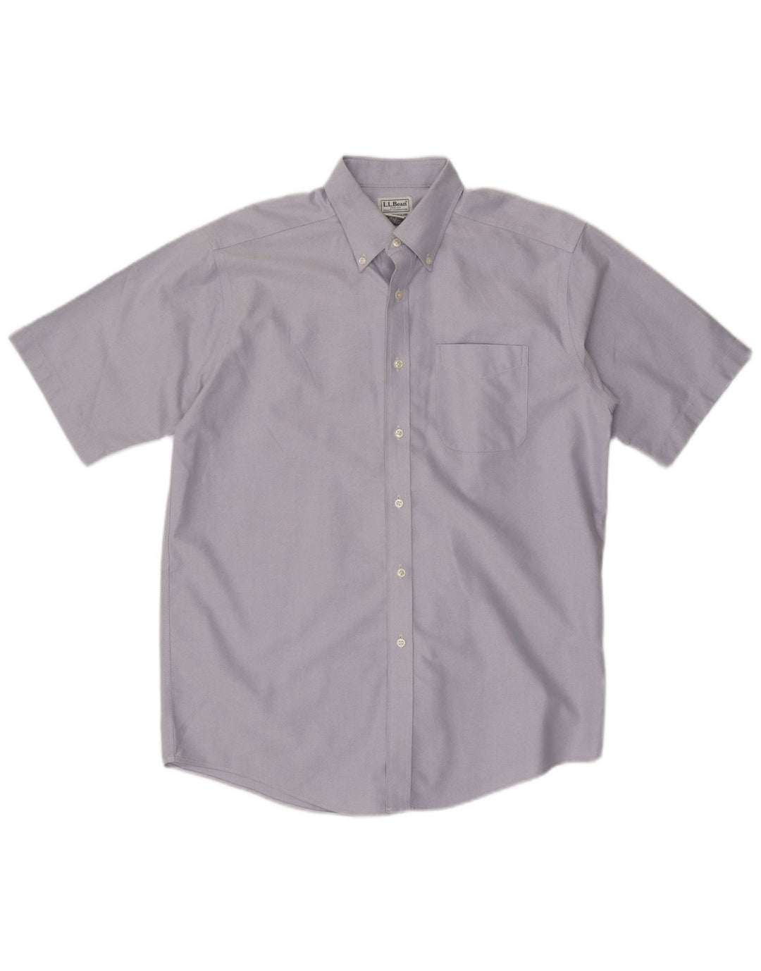 L.L.BEAN Camisa masculina de manga curta com ajuste tradicional tamanho 15 1/2 azul médio