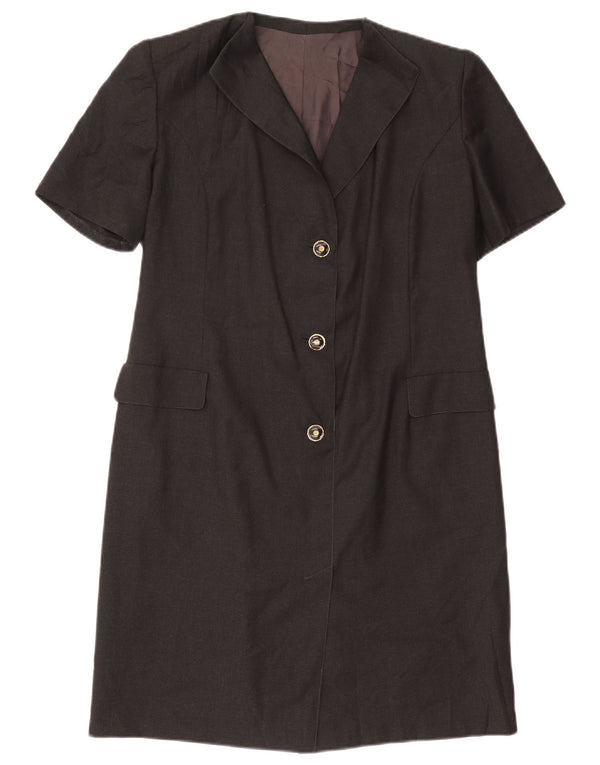 Vestido bainha feminino vintage UK 14 cinza médio