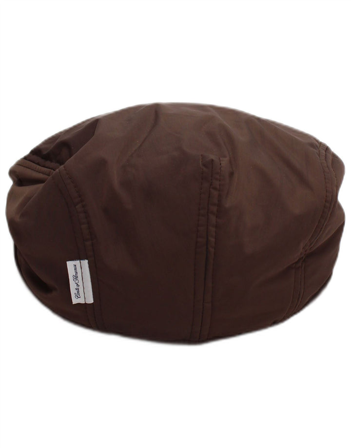 CONTE OF FLORENCE Mens Padded Flat Cap Medium Brown Nylon Classic