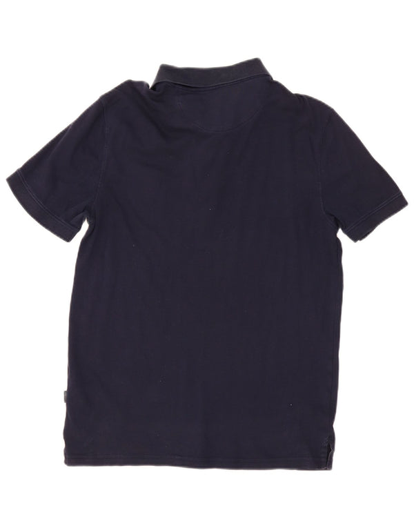 Camisa polo masculina Calvin Klein pequena algodão azul marinho