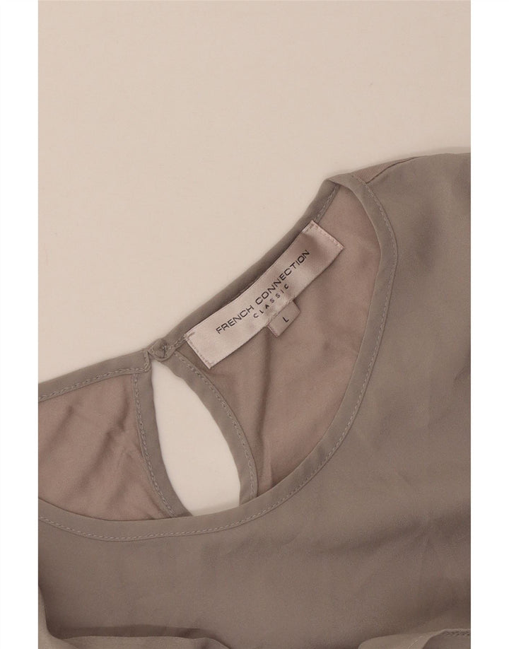 Blusa feminina sem mangas French Connection UK 14 grande cinza