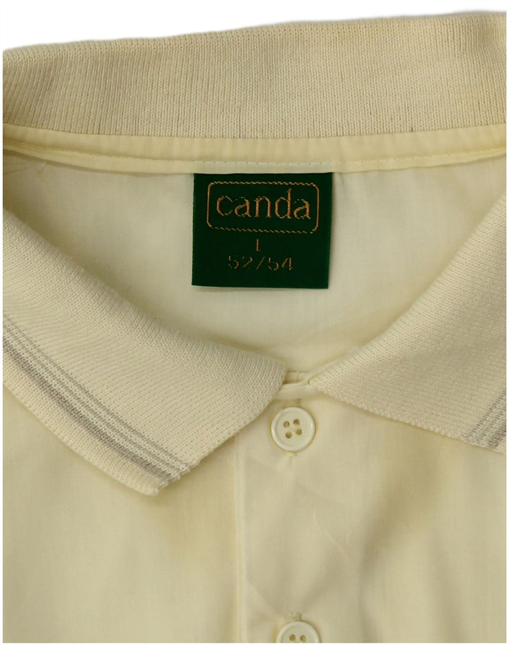 Camisa pulôver masculina de manga curta CANDA IT 52/54 grande listrada amarela
