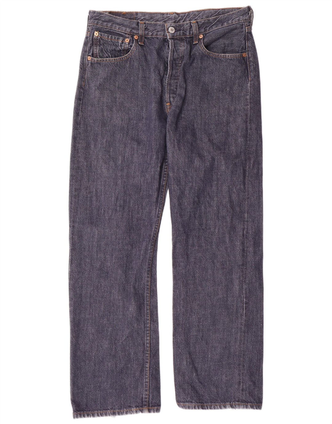 LEVI'S Masculino 501 Straight Jeans W34 L30 Azul Marinho Algodão