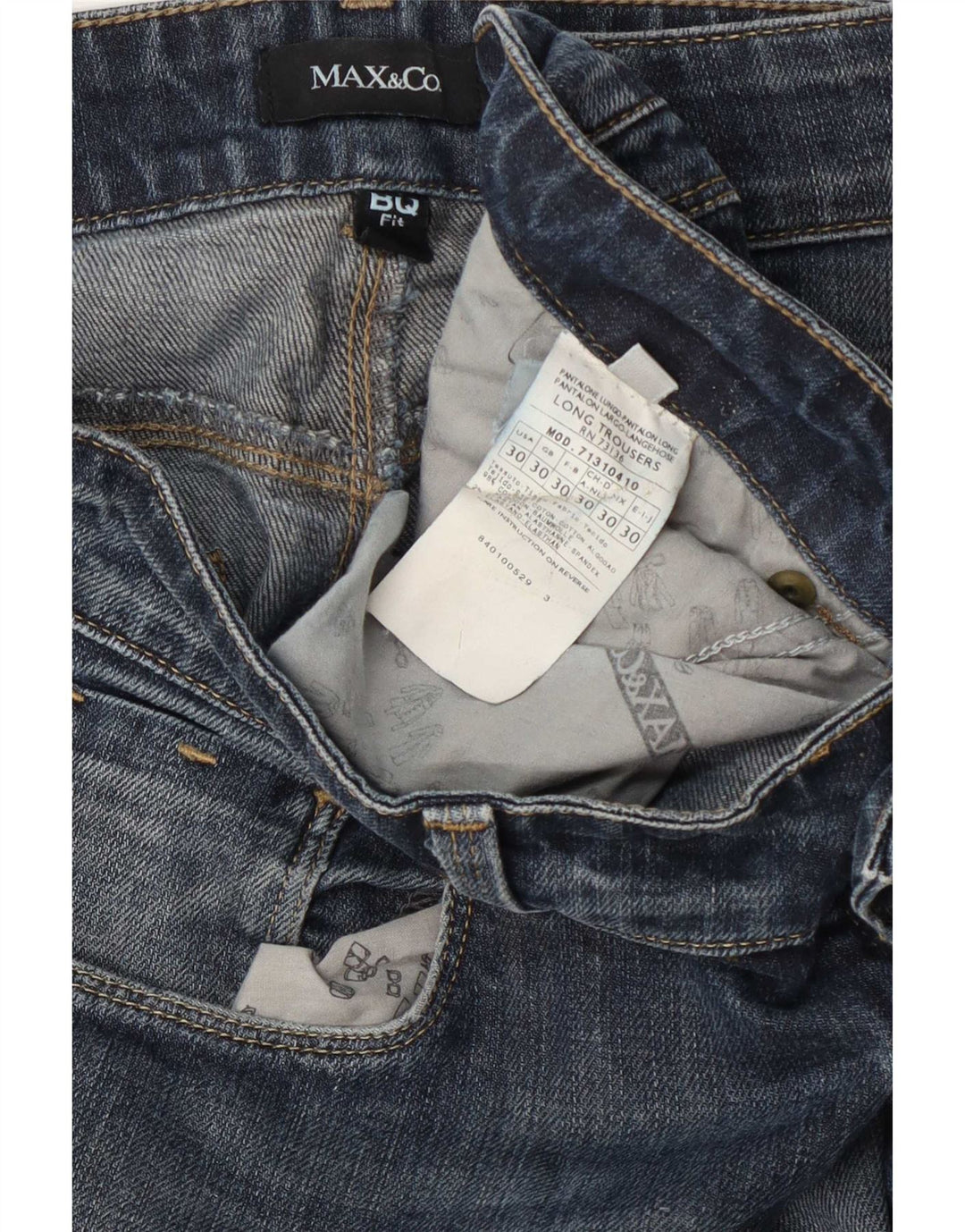 Max & Co. Jeans Slim Feminino W30 L30 Azul Algodão