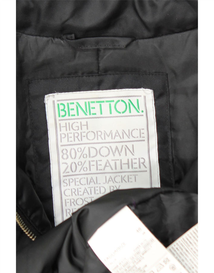 Jaqueta acolchoada feminina BENETTON IT 46 grande poliamida preta