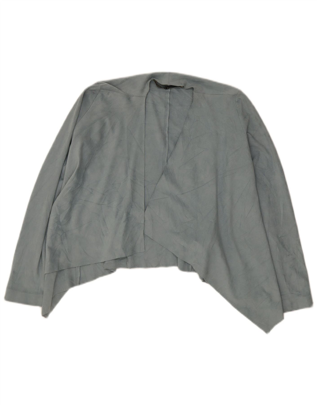 Zara Cardigan Assimétrico Feminino UK 6 XS Azul Poliéster