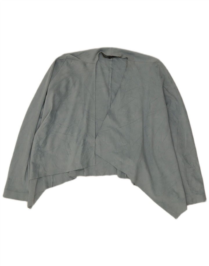 Zara Cardigan Assimétrico Feminino UK 6 XS Azul Poliéster