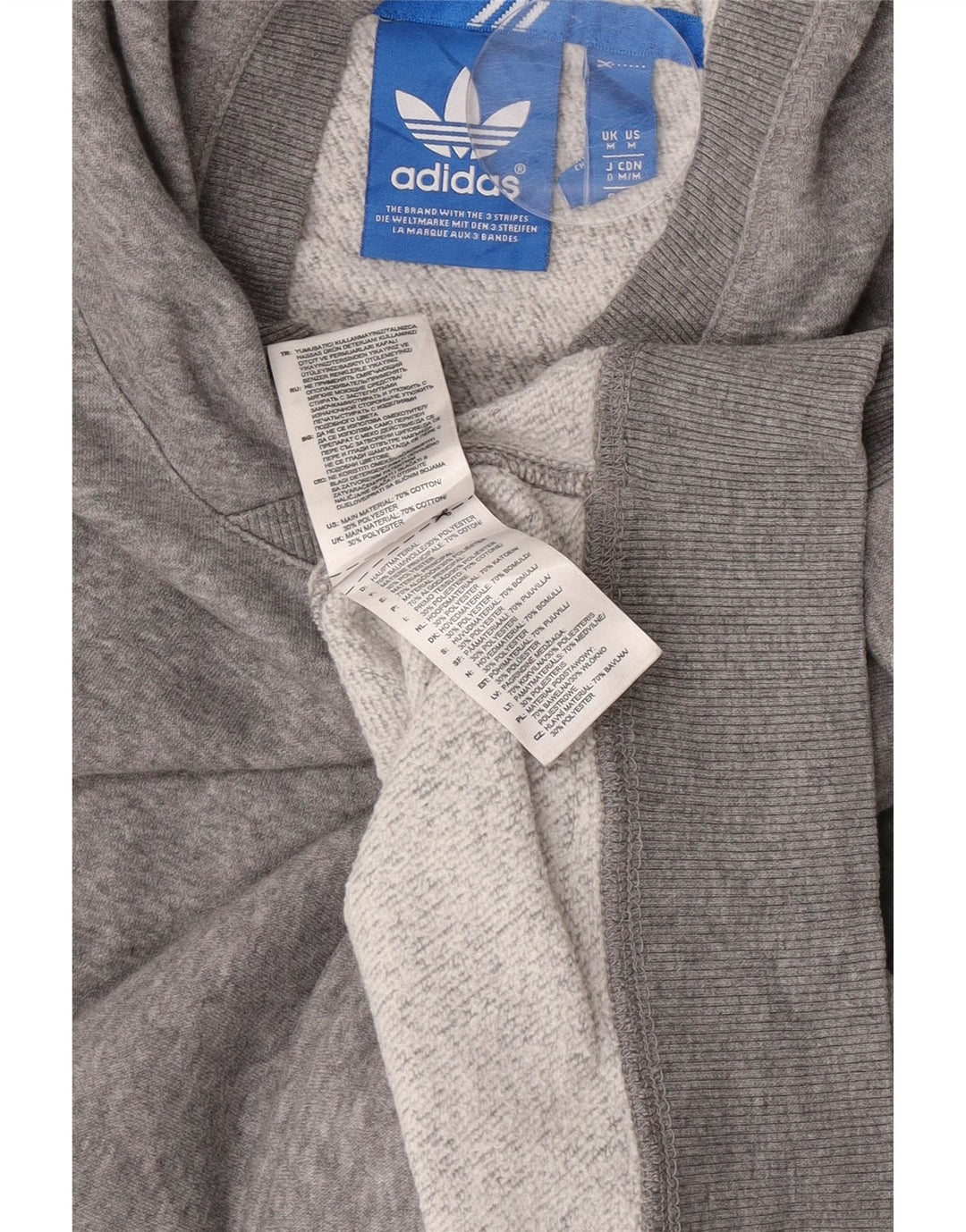 Adidas Mens Hoodie Jumper Médio Cinza Algodão Flecked