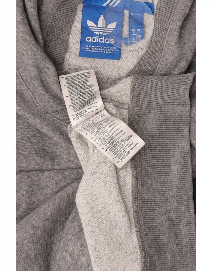 Adidas Mens Hoodie Jumper Médio Cinza Algodão Flecked